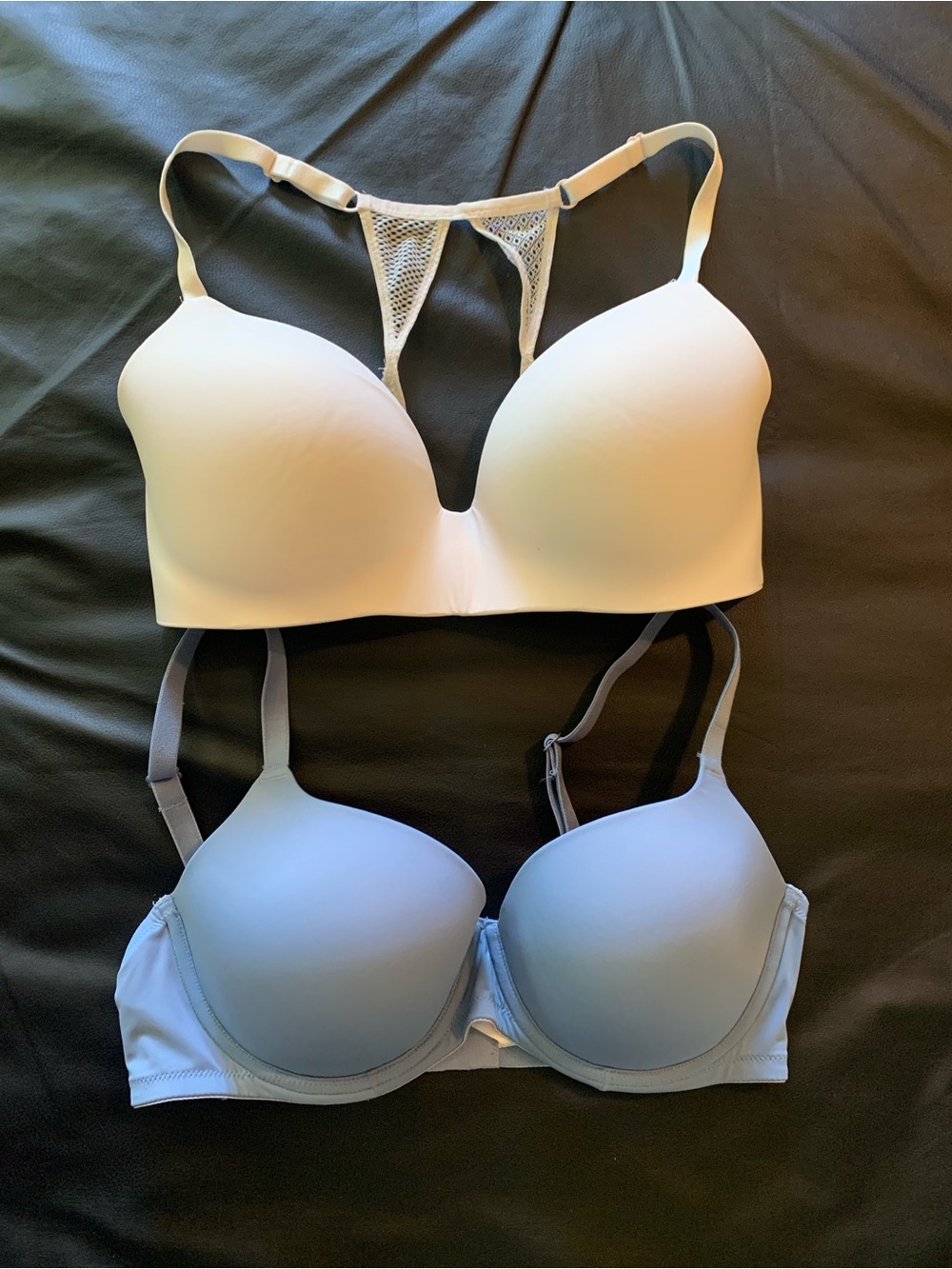 Victoria’s Secret Periwinkle Blue & Cream T-Shirt Bras - Light Support Size 36 D